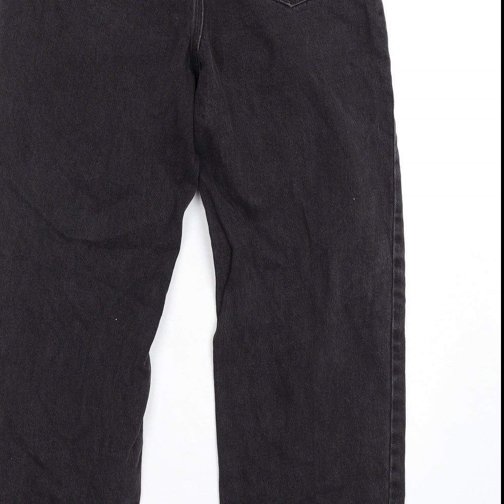 Missguided Womens Black Cotton Straight Jeans Size 8 L29 in Regular Zip