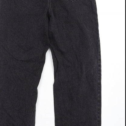 Missguided Womens Black Cotton Straight Jeans Size 8 L29 in Regular Zip