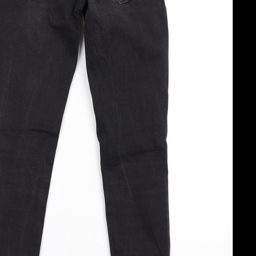 Zara Womens Grey Cotton Skinny Jeans Size 10 L30 in Regular Zip