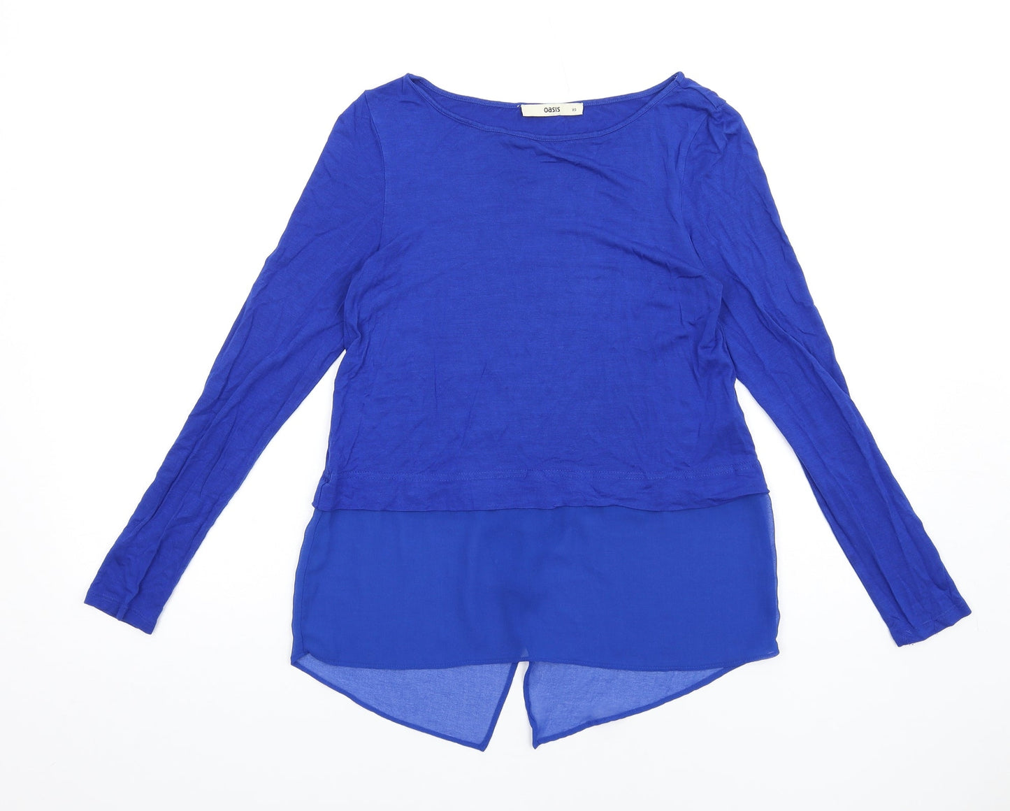 Womens UK Size XS Oasis Blue Basic T-Shirt