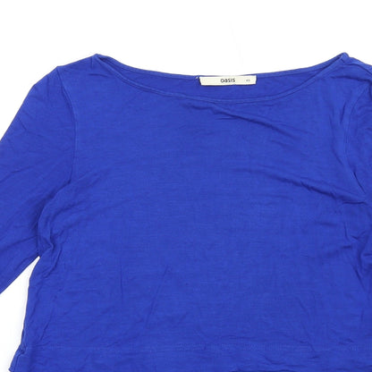 Womens UK Size XS Oasis Blue Basic T-Shirt