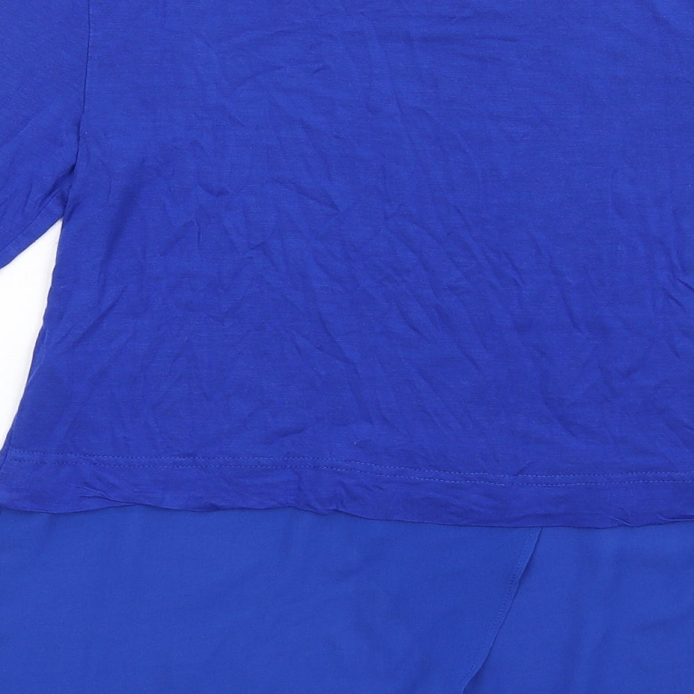 Womens UK Size XS Oasis Blue Basic T-Shirt