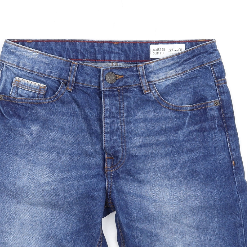 Denim & Co. Mens Blue Cotton Bermuda Shorts Size 28 in L12 in Slim Zip