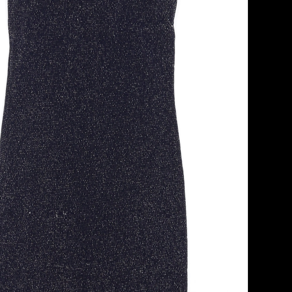 IX London Womens Blue Polyester Bodycon Size 12 Halter Button - Keyhole Neck