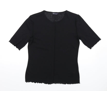 Womens UK Size 12 Marks and Spencer Black Basic T-Shirt