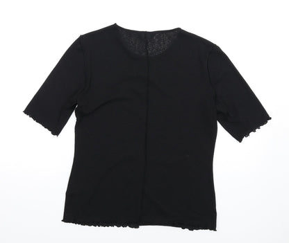 Womens UK Size 12 Marks and Spencer Black Basic T-Shirt