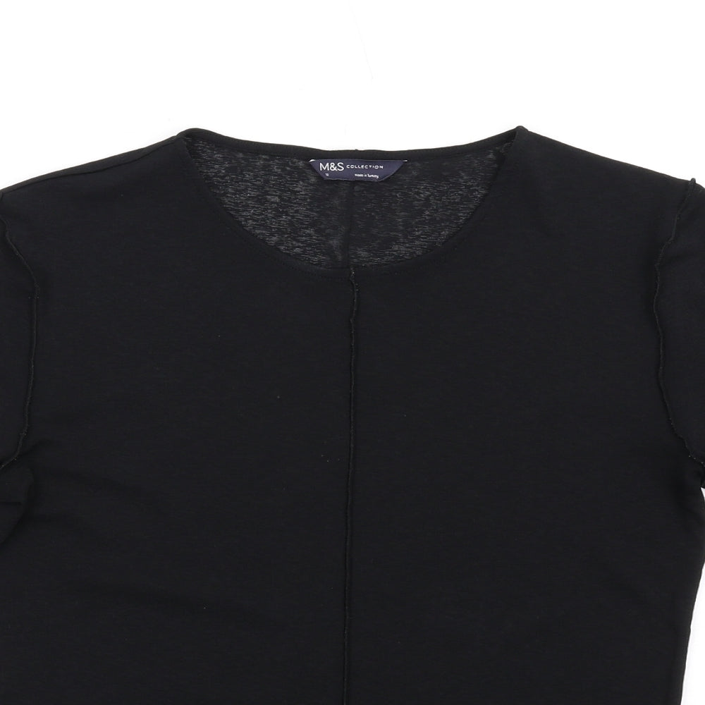 Womens UK Size 12 Marks and Spencer Black Basic T-Shirt
