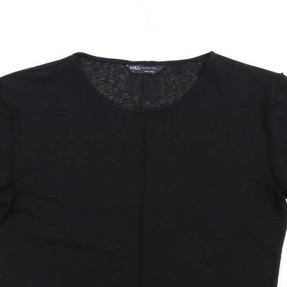 Womens UK Size 12 Marks and Spencer Black Basic T-Shirt