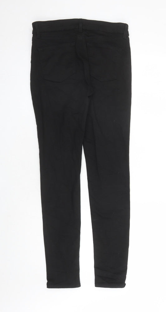 Uniqlo Womens Black Cotton Tapered Jeans Size 30 in L30 in Slim Zip - Stretch