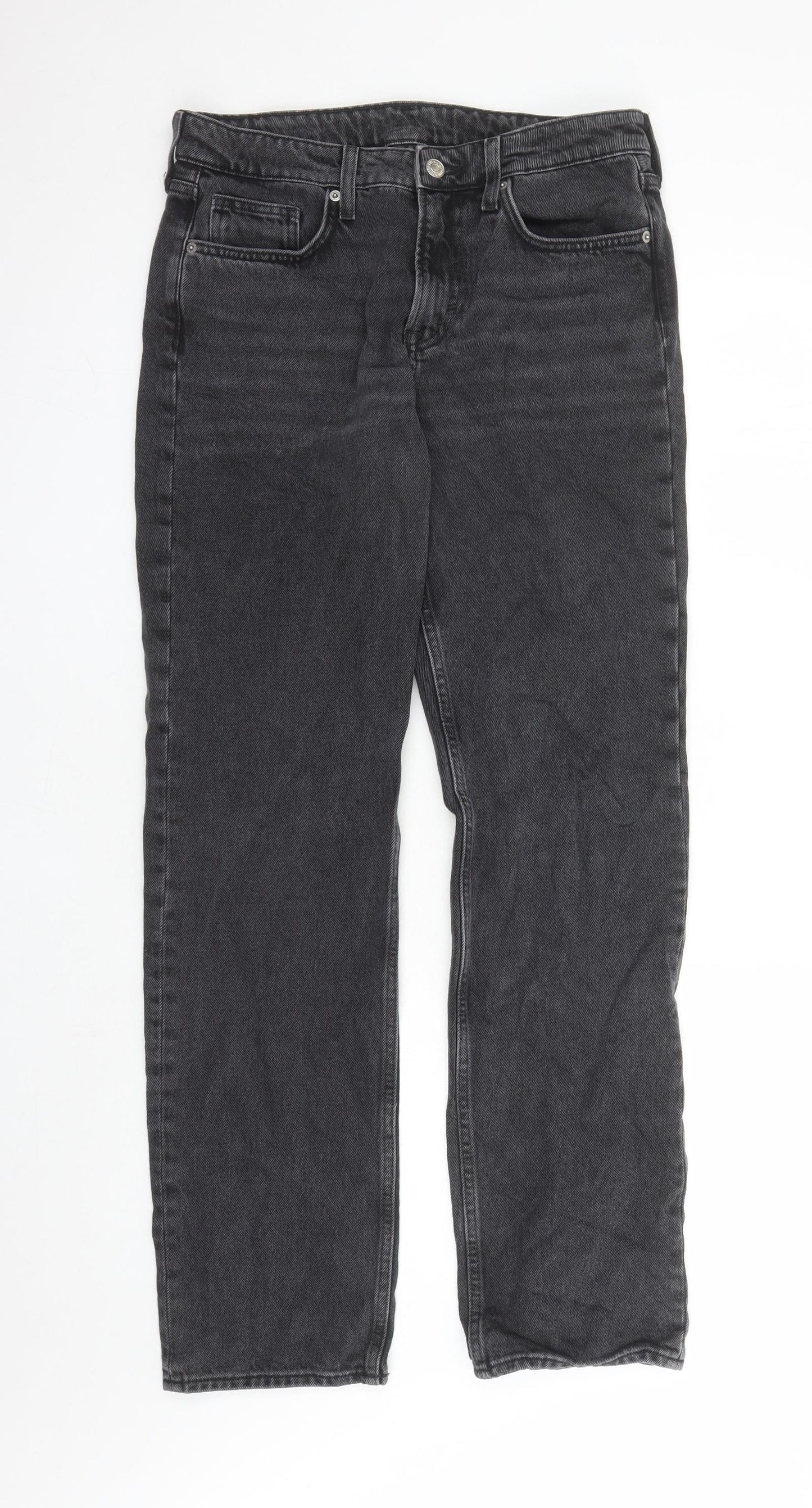 Womens UK Size 10 H&M Regular Fit Straight Black Jeans