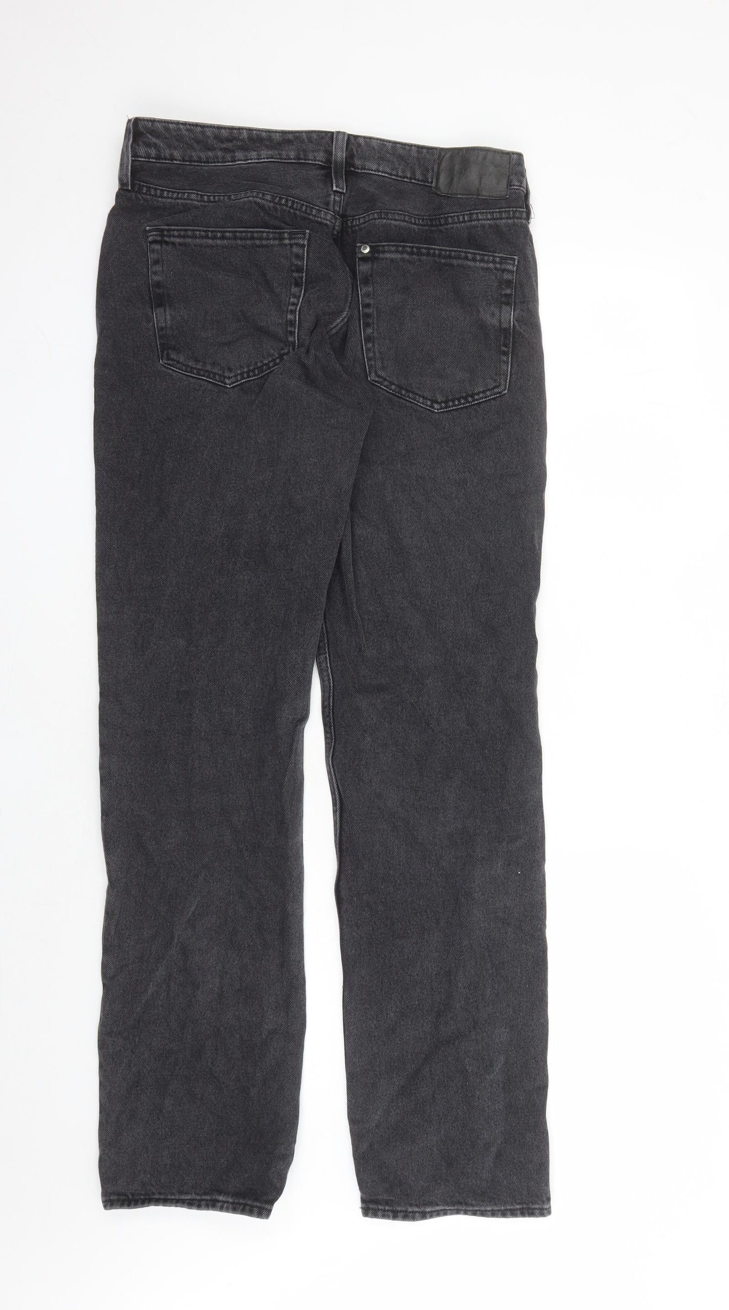 Womens UK Size 10 H&M Regular Fit Straight Black Jeans