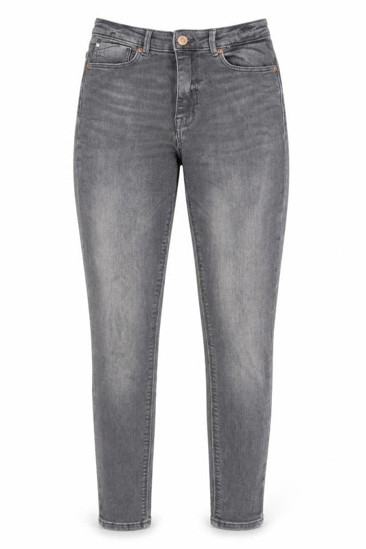 Front view of Only women’s green cotton skinny jeans, size M, 30-inch leg regular zip