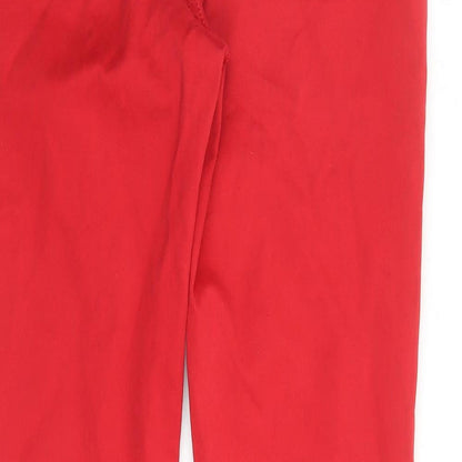 F&F Womens Red Cotton Skinny Jeans Size 10 L38 in Regular Zip - Zip Detail On Ankle