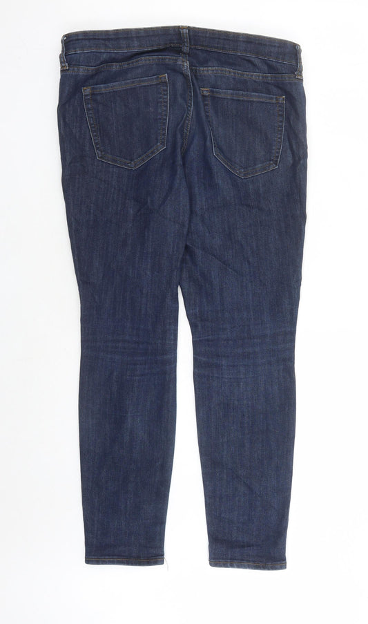 Gap Womens Blue Cotton Straight Jeans Size 14 L26 in Regular Zip