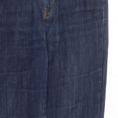 Gap Womens Blue Cotton Straight Jeans Size 14 L26 in Regular Zip