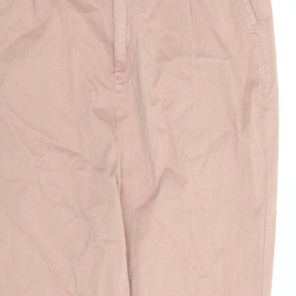 Denim & Co. Womens Pink Cotton Straight Jeans Size 14 L27 in Regular Zip