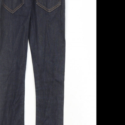 NEXT Boys Blue Cotton Skinny Jeans Size 9 Months L23 in Regular Zip - Elasticated Waist