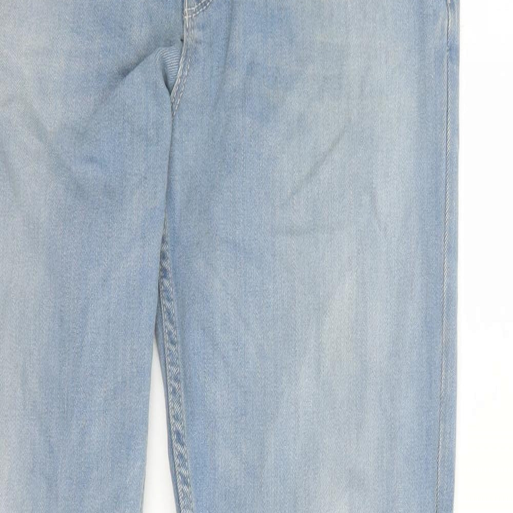 ASOS Mens Blue Cotton Straight Jeans Size 32 in L33 in Regular Zip