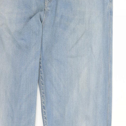 ASOS Mens Blue Cotton Straight Jeans Size 32 in L33 in Regular Zip