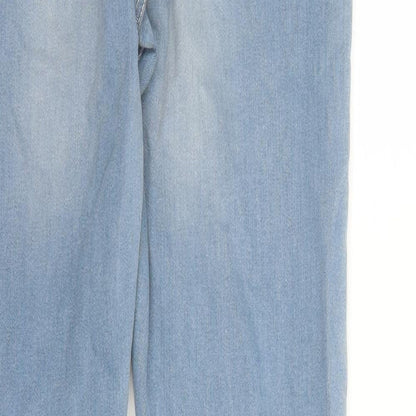 ASOS Mens Blue Cotton Straight Jeans Size 32 in L33 in Regular Zip