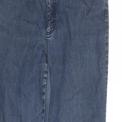 GARDEUR Womens Blue Cotton Straight Jeans Size 14 L28 in Regular Zip