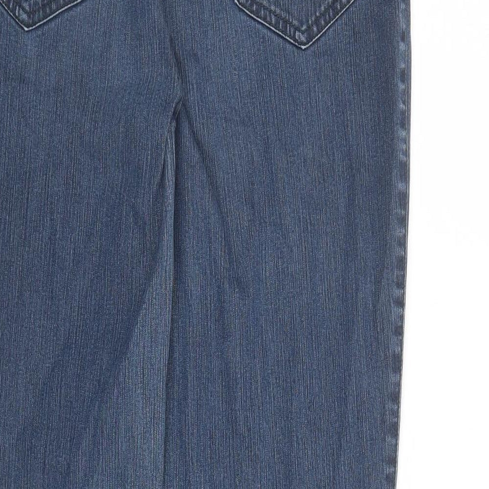 GARDEUR Womens Blue Cotton Straight Jeans Size 14 L28 in Regular Zip
