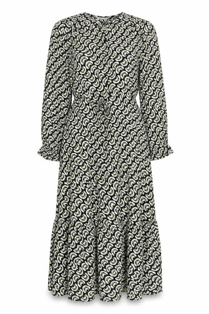 Per Una Womens Black Geometric Viscose Maxi Size 8 Round Neck Pullover - Keyhole Neckline
