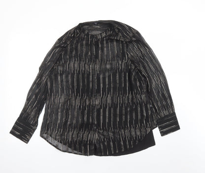 Womens UK Size 10 Marks and Spencer Black Basic Button-Up
