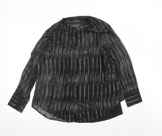 Womens UK Size 10 Marks and Spencer Black Basic Button-Up