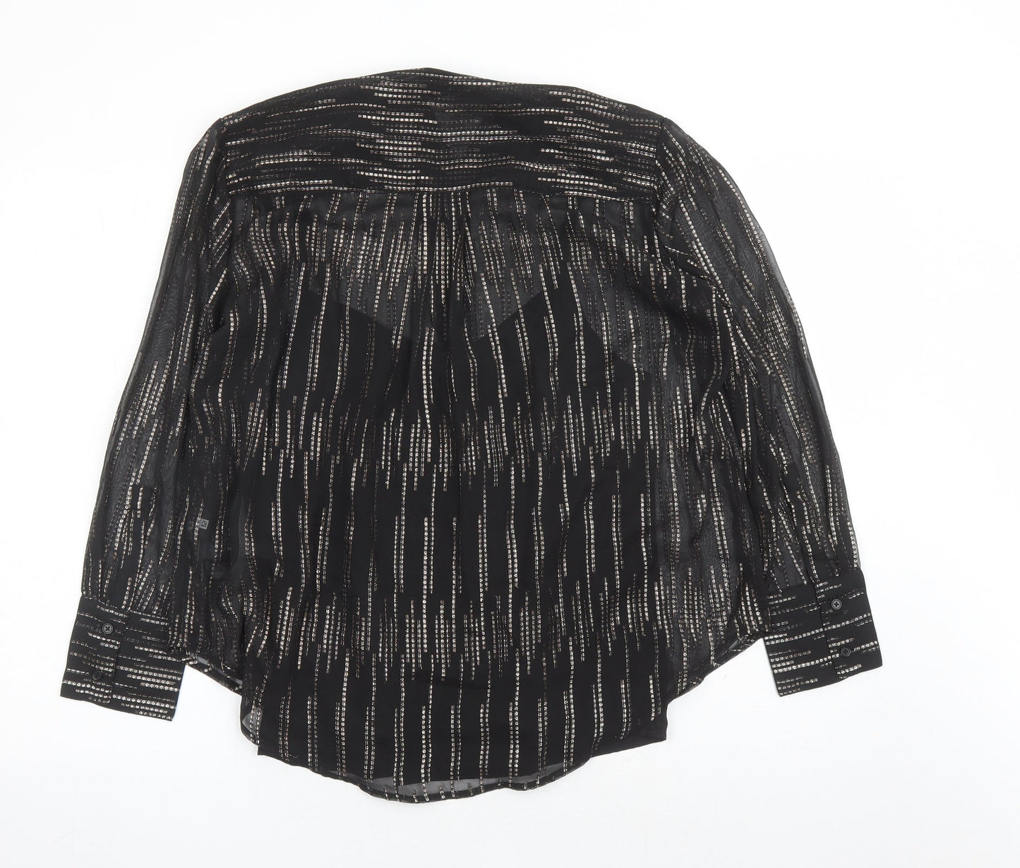 Womens UK Size 10 Marks and Spencer Black Basic Button-Up