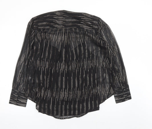 Womens UK Size 10 Marks and Spencer Black Basic Button-Up