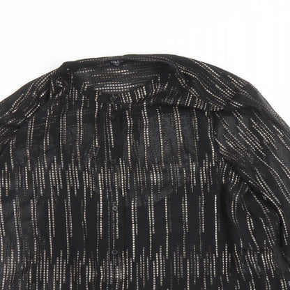 Womens UK Size 10 Marks and Spencer Black Basic Button-Up