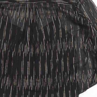 Womens UK Size 10 Marks and Spencer Black Basic Button-Up