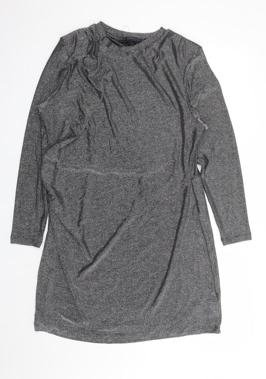 Marks and Spencer Womens Silver Polyamide A-Line Size 20 Round Neck Pullover