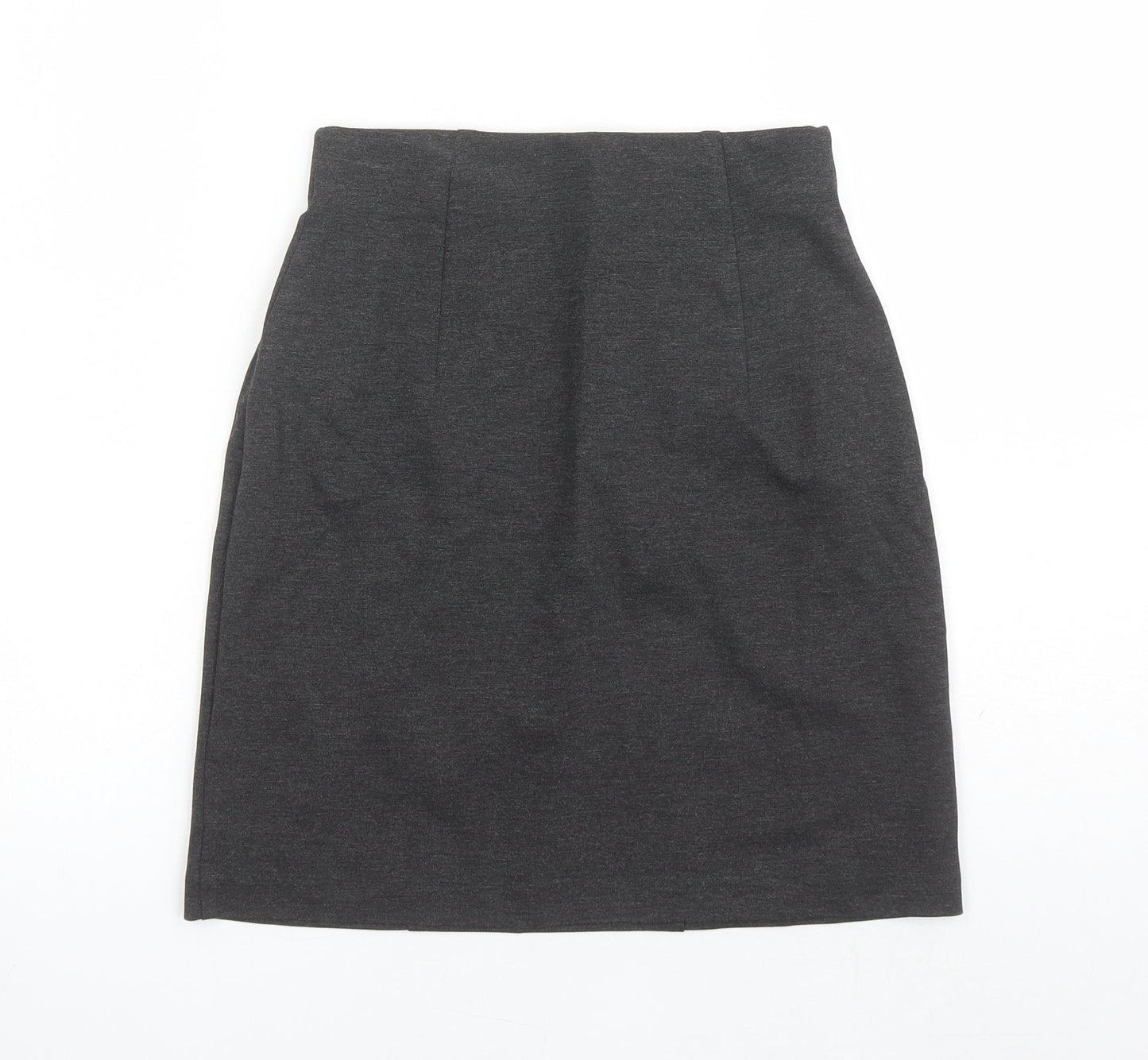 Marks and Spencer Womens Grey Viscose A-Line Skirt Size 6 - Elasticated Waist