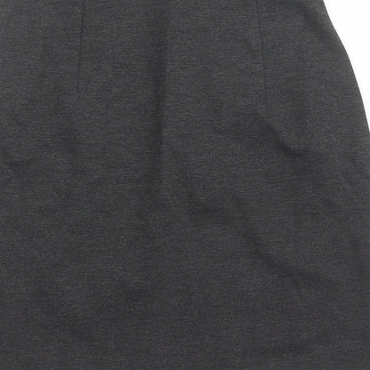Marks and Spencer Womens Grey Viscose A-Line Skirt Size 6 - Elasticated Waist