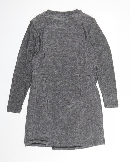 Marks and Spencer Womens Silver Polyamide A-Line Size 18 Round Neck Pullover - Shoulder Pads