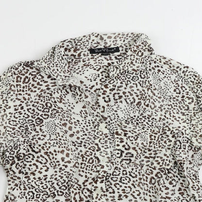 Womens UK Size S Velvet Heart White Basic Button-Up