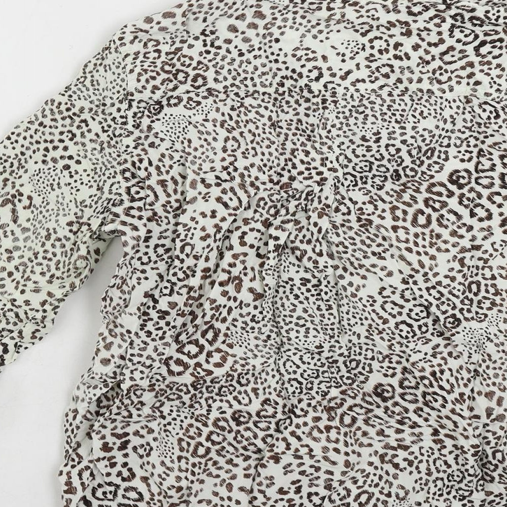 Womens UK Size S Velvet Heart White Basic Button-Up
