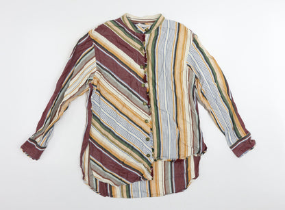 Womens UK Size S Zara Multicoloured Basic Button-Up