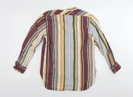 Womens UK Size S Zara Multicoloured Basic Button-Up