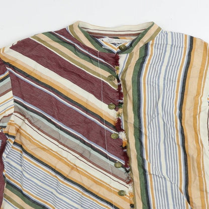 Womens UK Size S Zara Multicoloured Basic Button-Up