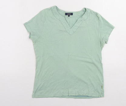 Womens UK Size 14 Maine New England Green Basic T-Shirt