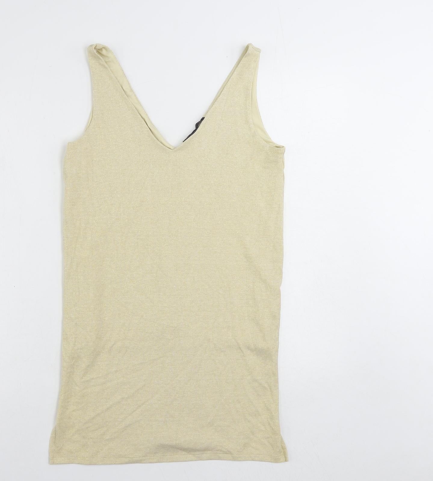 Womens UK Size 10 Marks and Spencer Beige Tunic Tank
