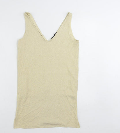 Womens UK Size 10 Marks and Spencer Beige Tunic Tank