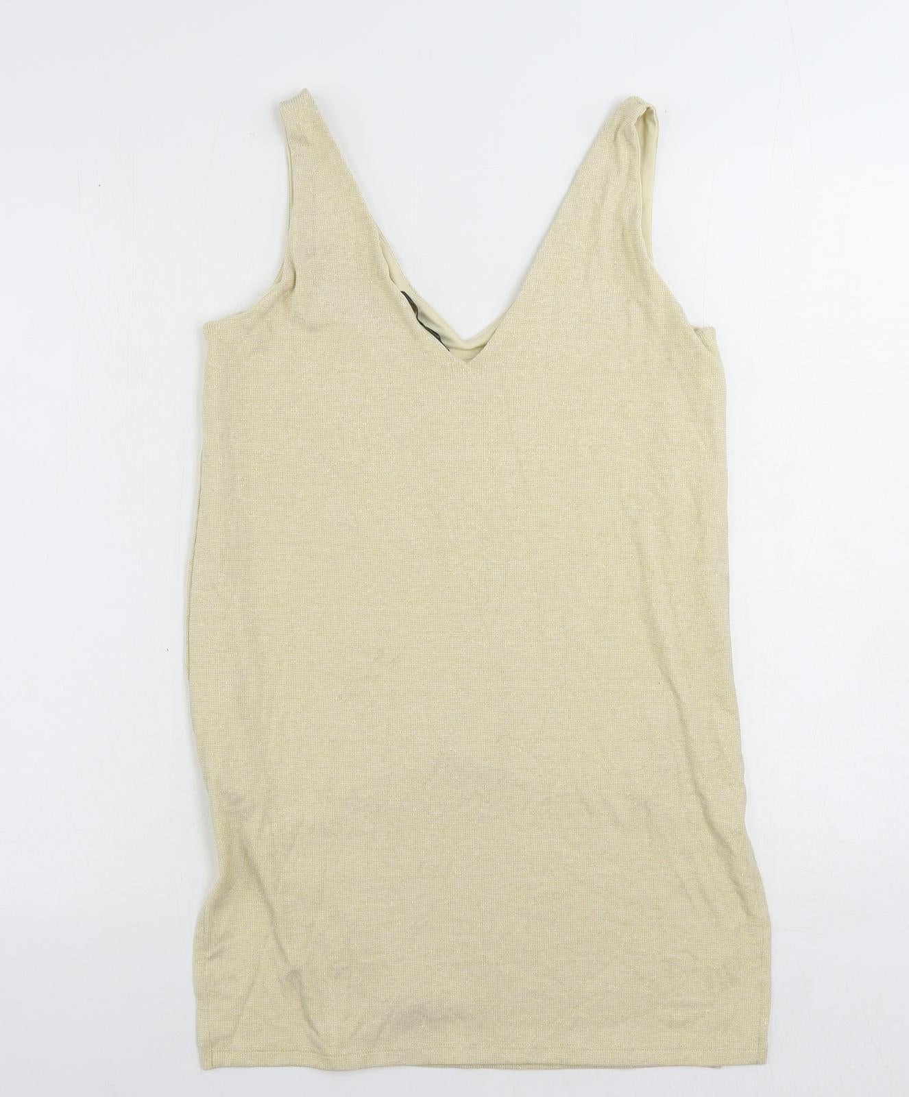 Womens UK Size 10 Marks and Spencer Beige Tunic Tank