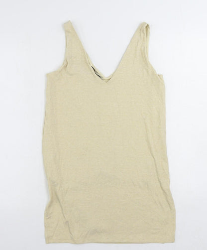 Womens UK Size 10 Marks and Spencer Beige Tunic Tank