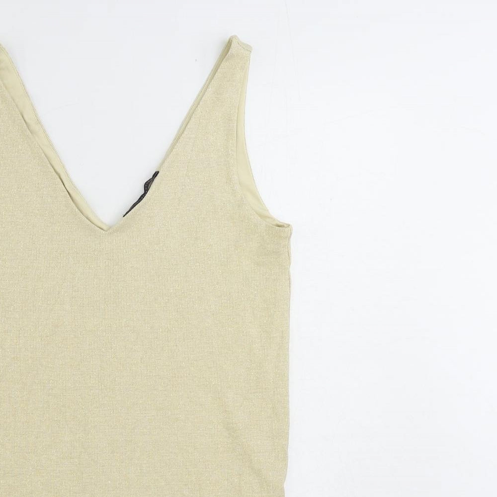 Womens UK Size 10 Marks and Spencer Beige Tunic Tank