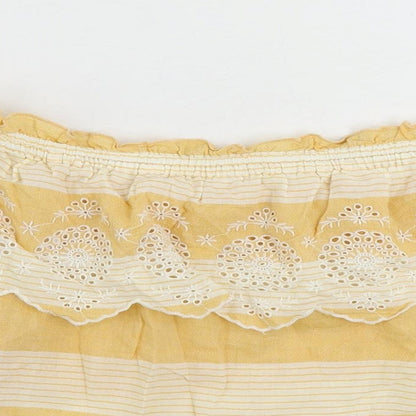 Womens UK Size XS American Eagle Outfitters Yellow Cropped Blouse