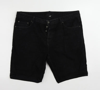 ASOS Mens Black Cotton Chino Shorts Size 38 in L10 in Regular Button